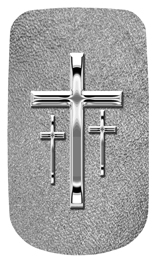 DAROYAL-517-SL-SH-SL Silver 3 Crosses Shimmer Silver Background